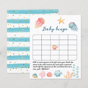 Unter dem Meer Wasserfarbene Babydusche Bingo g
