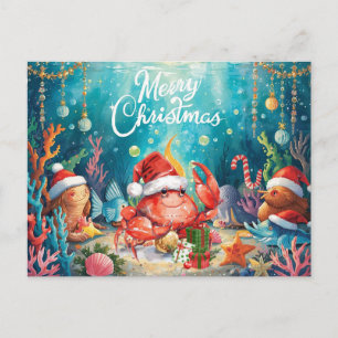 Unter dem Meer Weihnachtsfeier-Kollektion Feiertagspostkarte