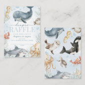 Unter dem Meer Whale Babydusche Windelwanne Begleitkarte (Vorne/Hinten)