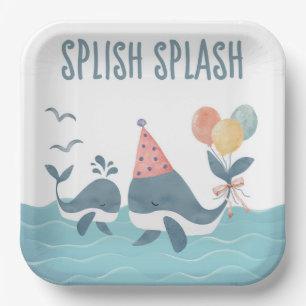 Unter dem Meer Whale Beach Babydusche Pappteller
