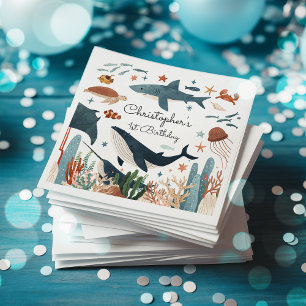 Unter dem Meer Whale Shark Sea Life 1. Geburtstag Serviette