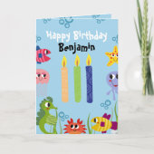 Unter dem Meer Whimsical Niedliche Lebewesen Gebur Karte (Vorderseite)