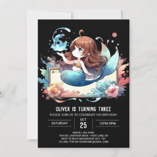 Unter dem Meer Whimsy Mermaid Geburtstag Einladung