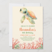 Unter dem Meer zum Geburtstag Einladung (Vorderseite)