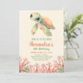 Unter dem Meer zum Geburtstag Einladung (Stehend Vorderseite)