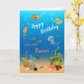 Unter dem Meeresabenteuer Junge Happy Birthday Karte (Gelbe Blume)