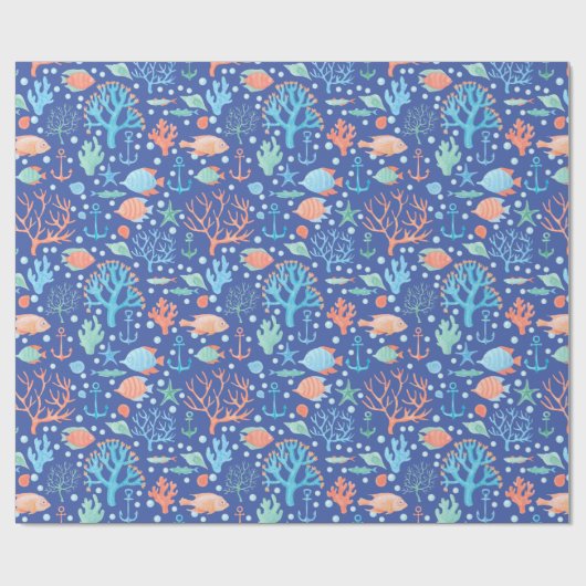 Unter dem Meeresangel Fischkorallenanchor Nautical Geschenkpapier (Flach)