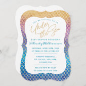 Unter dem Meeresarm Regenbogen Meerjungfrau Scales Einladung (Vorne/Hinten)