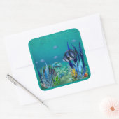 Unter dem Meeresaufkleber Quadratischer Aufkleber (Umschlag)