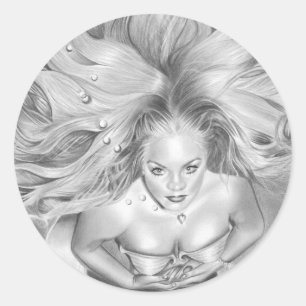 Unter dem Meeresaufkleber Runder Aufkleber