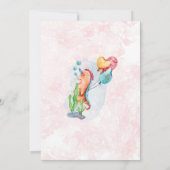 Unter dem Meeresbaby Dusche Rosa Whale Watercolor Einladung (Rückseite)