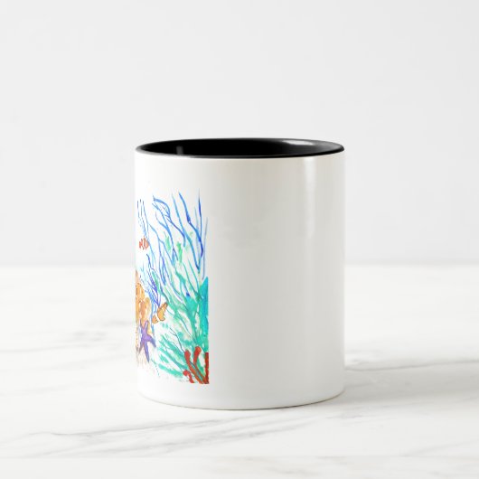 Unter dem Meeresfarbenmeer Zweifarbige Tasse (Mittel)