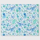 Unter dem Meeresfarbmuster Geschenkpapier (Flach)