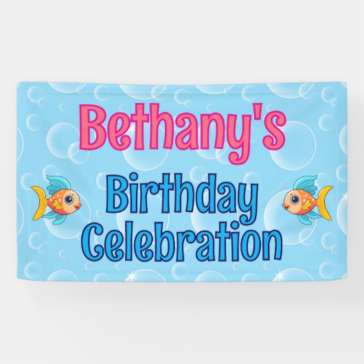 Unter dem Meeresfisch "Custom Birthday" Banner (Horizontal)