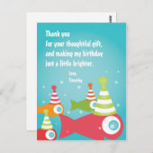 Unter dem Meeresfisch Danke Post Card Postkarte (Vorne/Hinten)