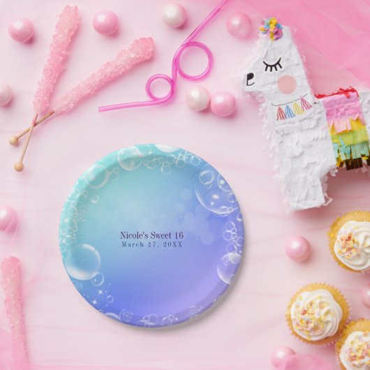 Unter dem Meeresgezauberten Blasen-Party Pappteller (Party)