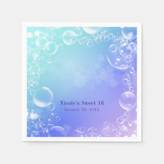 Unter dem Meeresgezauberten Blasen-Party Serviette (Vorderseite)