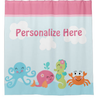Unter dem Meeresgrund Rosa Kid's Duschvorhang