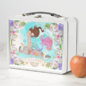 Unter dem Meeresgrund Rosa und Lila Meerjungfrau ( Metall Brotdose (Beispiel)