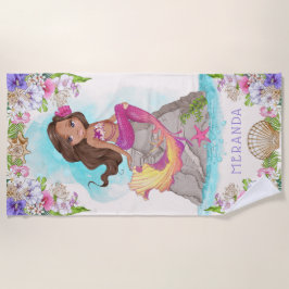 Unter dem Meeresgrund Rosa und Lila Meerjungfrau ( Strandtuch