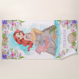 Unter dem Meeresgrund Rosa und Lila Meerjungfrau ( Strandtuch