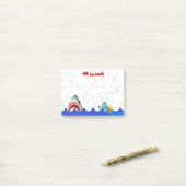 Unter dem Meereshai-Skubadier Name Cartoon Kinder Post-it Klebezettel (Auf Schreibtisch)