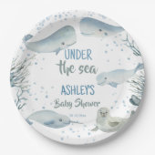Unter dem Meeresjunge Babydusche bedruckt Pappteller (Vorderseite)