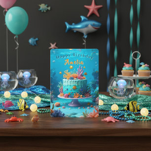 Unter dem Meereskorallenriff Happy Birthday Card Feiertagskarte