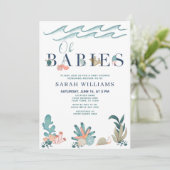 Unter dem Meereskorallenriff Wasserfarbe Oh Babies Einladung (Stehend Vorderseite)