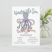 Unter dem Meeresktopus-Brautparty Einladung (Stehend Vorderseite)