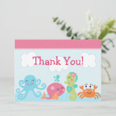 Unter dem Meeresleben/Kinderdusche Danke Karte (Stehend Vorderseite)