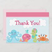 Unter dem Meeresleben/Kinderdusche Danke Karte (Vorne/Hinten)