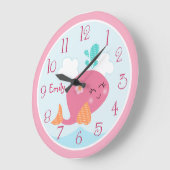 Unter dem Meeresleben Pink Whale Kinderuhr Große Wanduhr (Winkel)
