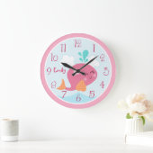 Unter dem Meeresleben Pink Whale Kinderuhr Große Wanduhr (Zuhause)