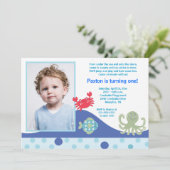 Unter dem Meeresmeer Einladung zum Geburtstag (Stehend Vorderseite)