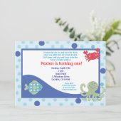 Unter dem Meeresmeer Einladung zum Geburtstag (Stehend Vorderseite)