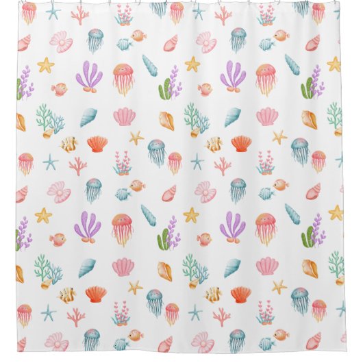 Unter dem Meeresmuster Duschvorhang (Vorderseite)