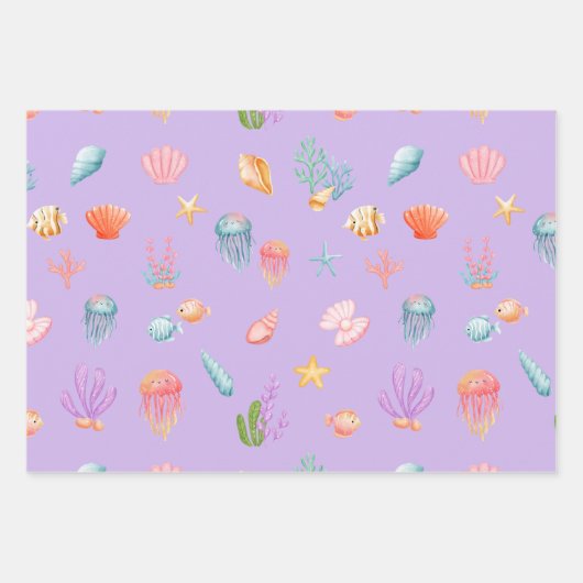 Unter dem Meeresmuster Geschenkpapier Set (Vorderseite)