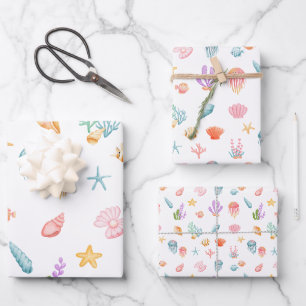 Unter dem Meeresmuster Geschenkpapier Set