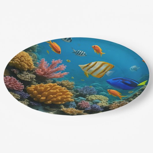 Unter dem Meerespapier Pappteller (Schrägansicht)