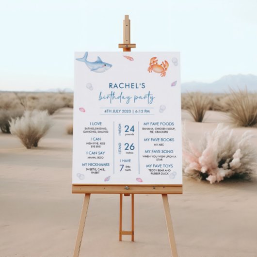 Unter dem Meeresschild 1. Geburtstag Party Meilens Poster