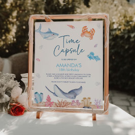 Unter dem Meeresschild Geburtstagszeit Kapsel Poster