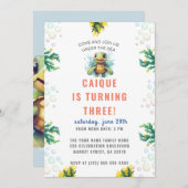 Unter dem Meeresschildkröten-Geburtstagsparty Einladung (Vorne/Hinten)