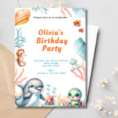 Unter dem Meeresschildkröten-Kindergeburtstag-Part Einladung