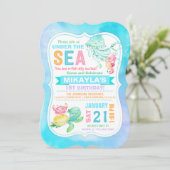 Unter dem Meeresschildkröten-Octopus-Seepferd Gebu Einladung (Stehend Vorderseite)