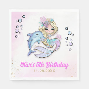 Unter dem Meeresschutzgebiet "Mermaid Themed" Serviette