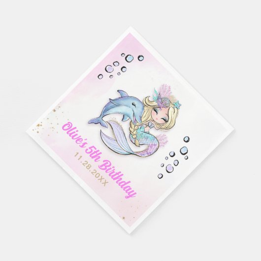 Unter dem Meeresschutzgebiet "Mermaid Themed" Serviette (Ecke)