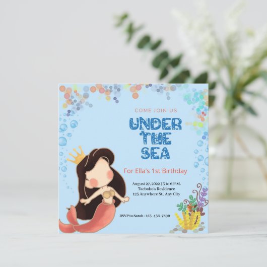 Unter dem Meeresschutzschild Einladung (Stehend Vorderseite)