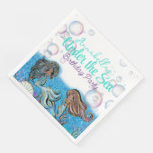 Unter dem Meeresspiegel der kleinen Meerjungfrau-P Serviette (Ecke)