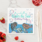 Unter dem Meeresspiegel der kleinen Meerjungfrau-P Serviette (Beispiel)